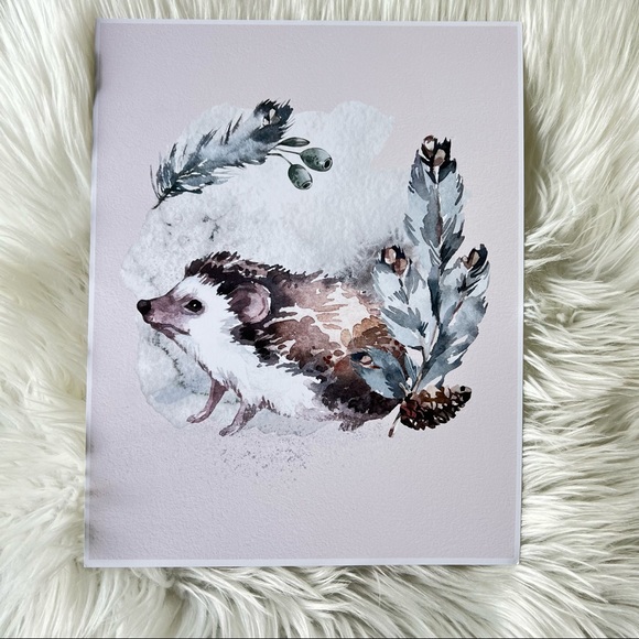 Watercolor Hedgehog Wall Art Print Poster Unframed - Picture 9 of 17